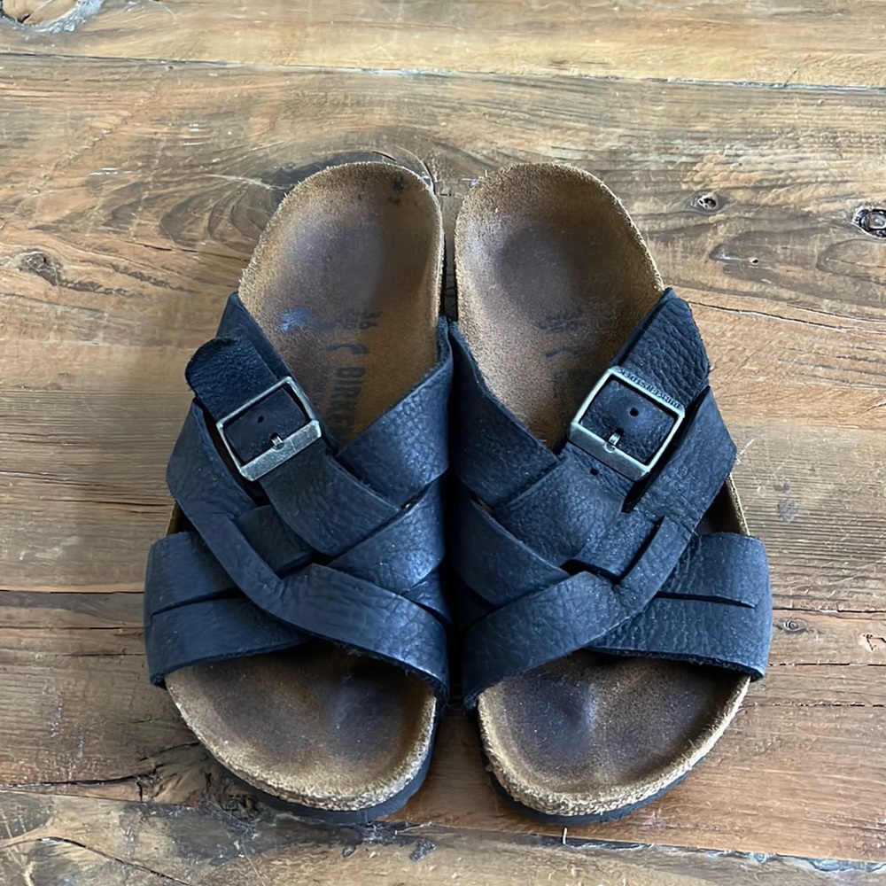 Birkenstock Black Leather Sandals